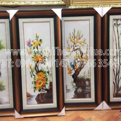 Hoàn Thiện Tranh Thêu Tứ Bình Với Mã Số 614 Cho Chị Linh ở Bình Phước