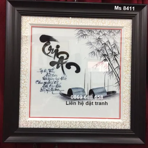 Tranh tặng Thầy Cô MS 8411 - Thư pháp chữ Tri Ân