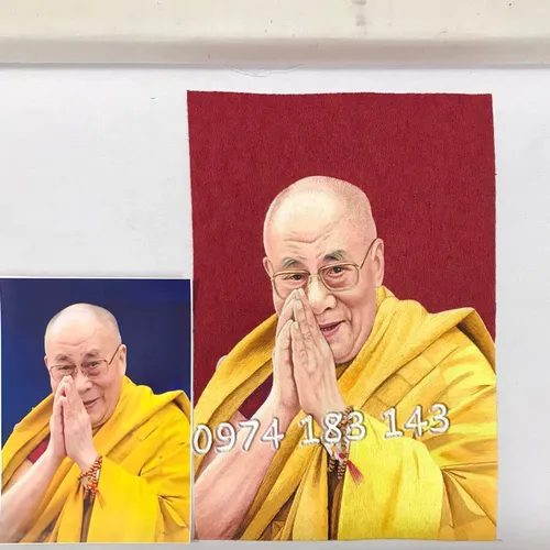 Tranh thêu chân dung của Thánh Đức Đạt Lai Lạt Ma thứ 14