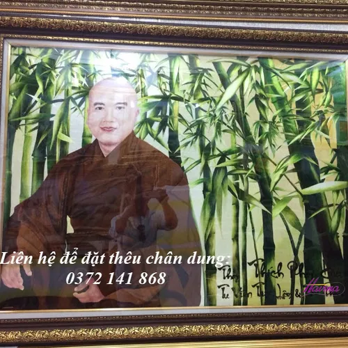 Tranh thêu chân dung khách đặt tặng Thầy ở Canada