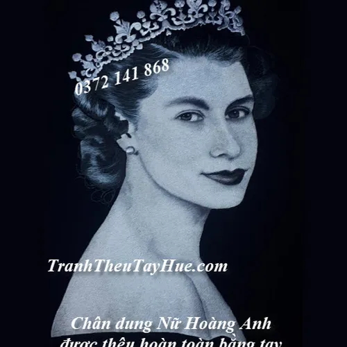 Tranh thêu chân dung làm quà tặng nữ hoàng Anh