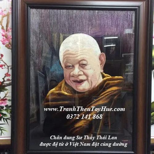 Tranh thêu chân dung nhà Sư Thái Lan