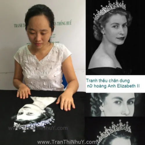 Tranh thêu chân dung NỮ HOÀNG ANH ELIZABETH II