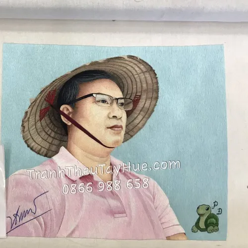 Tranh thêu chân dung theo yêu cầu chị Trang ở HÀ NỘI