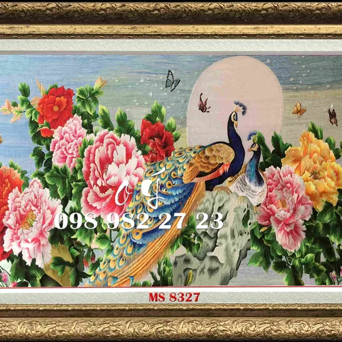 Tranh Thêu Chim Công MS 8327