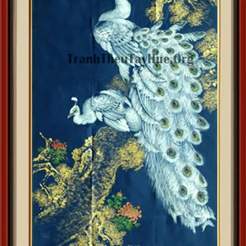 Tranh thêu chim công MS 846