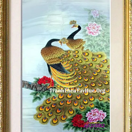 Tranh thêu chim công MS 897
