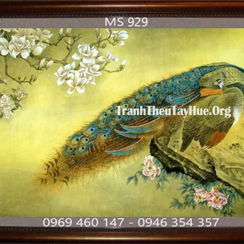 Tranh thêu chim công MS 929