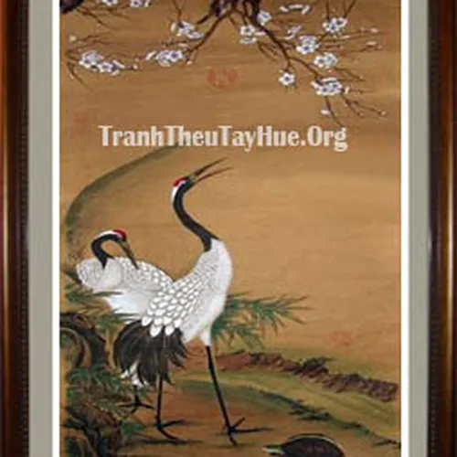 Tranh thêu chim hạc MS 1003