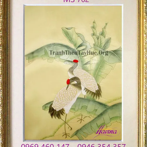 Tranh thêu chim hạc MS 765