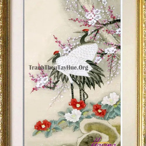 Tranh thêu chim hạc MS 784