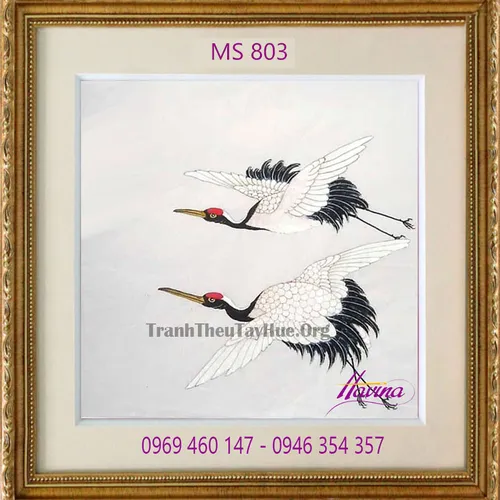 Tranh thêu chim hạc MS 803