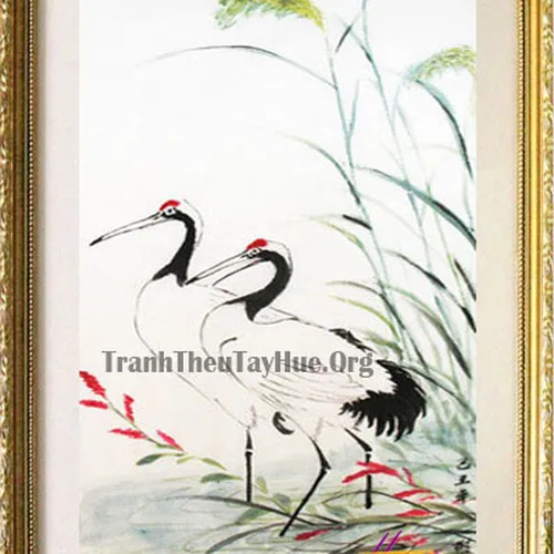 Tranh thêu chim hạc MS 824