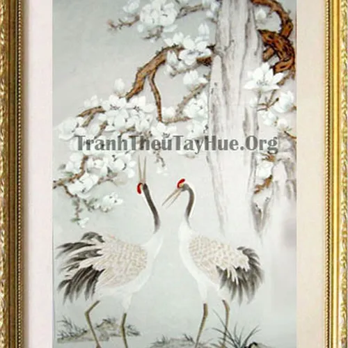 Tranh thêu chim hạc MS 830