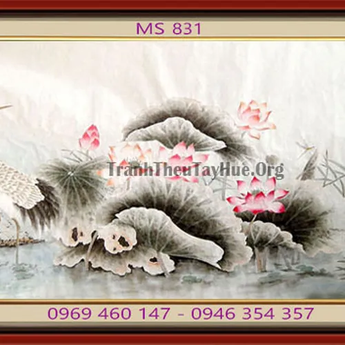 Tranh thêu chim hạc MS 831