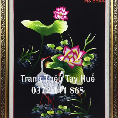Tranh thêu chim hạc MS 8844
