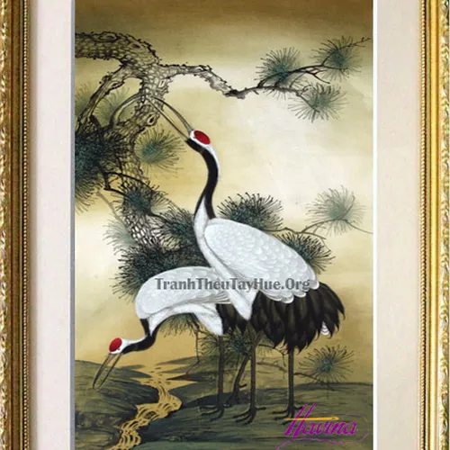 Tranh thêu chim hạc MS 886