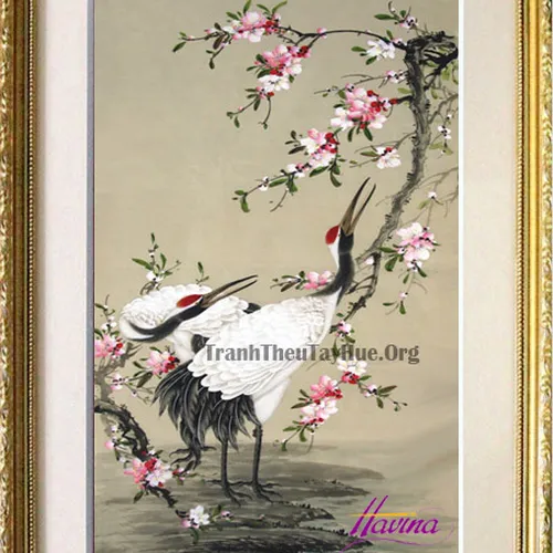 Tranh thêu chim hạc MS 888