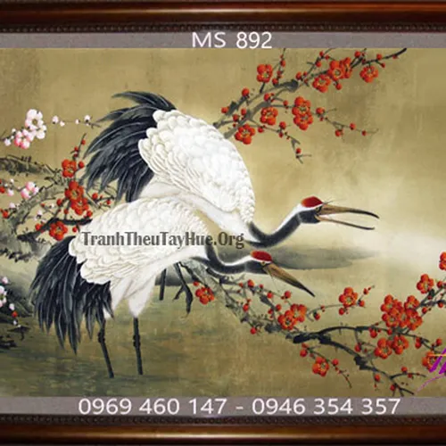 Tranh thêu chim hạc MS 892