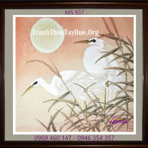 Tranh thêu chim hạc MS 937