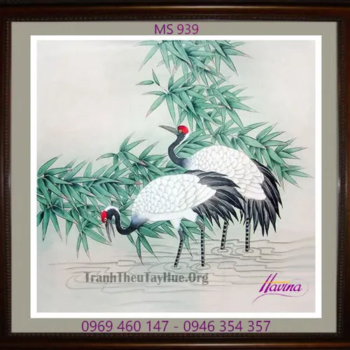 Tranh thêu chim hạc MS 939