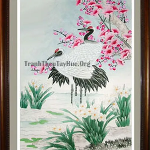Tranh thêu chim hạc MS 940
