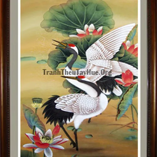 Tranh thêu chim hạc MS 950