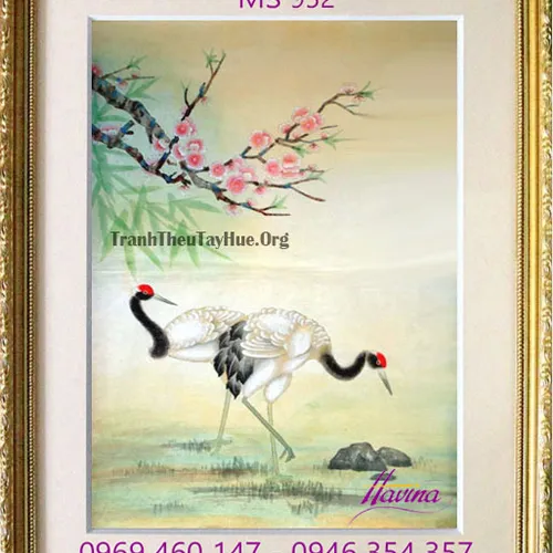 Tranh thêu chim hạc MS 952