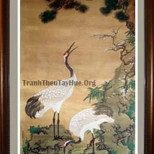 Tranh thêu chim hạc MS 954