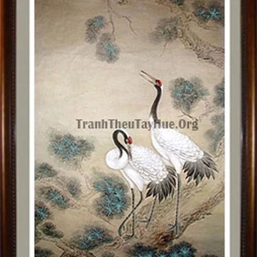 Tranh thêu chim hạc MS 957