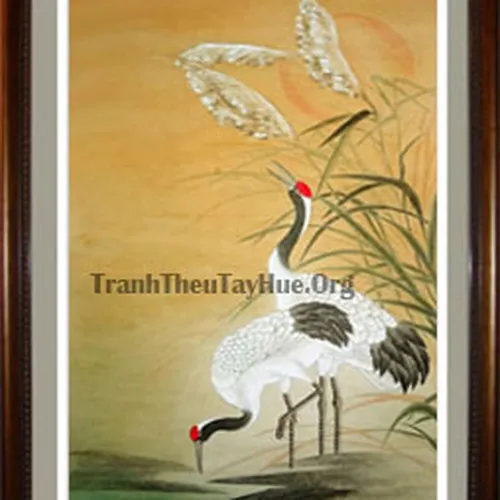 Tranh thêu chim hạc MS 960