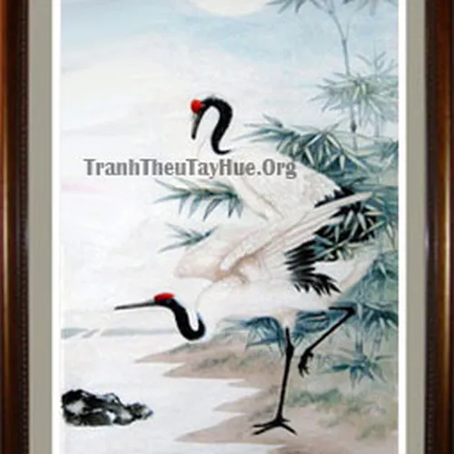 Tranh thêu chim hạc MS 981