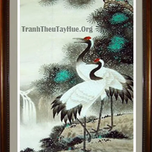 Tranh thêu chim hạc MS 986