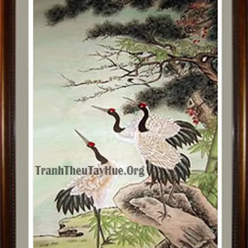 Tranh thêu chim hạc MS 993