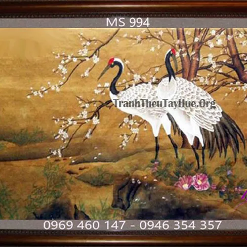 Tranh thêu chim hạc MS 994