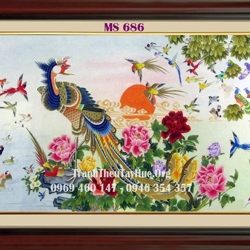 TRANH THÊU CHIM PHƯỢNG HOÀNG MS 686