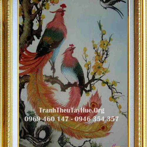TRANH THÊU CHIM PHƯỢNG HOÀNG MS 687
