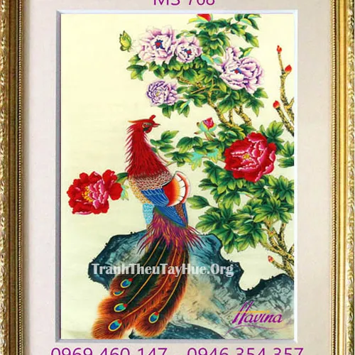 Tranh thêu chim phượng hoàng MS 768