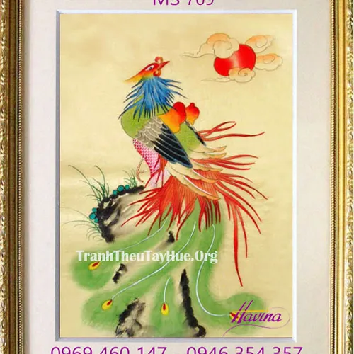 Tranh thêu chim phượng hoàng MS 769