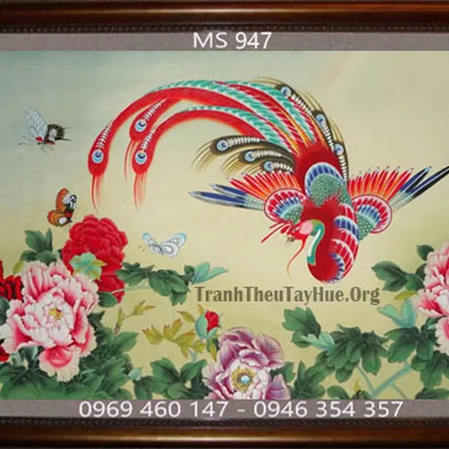 Tranh thêu chim phượng hoàng MS 947