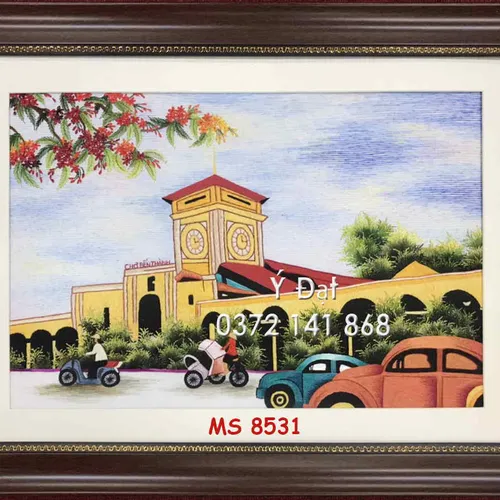 Tranh thêu chợ bến thành MS 8531