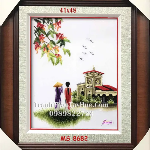 Tranh thêu chợ bến thành MS 8682