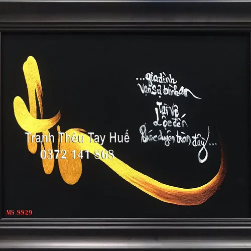 Tranh thêu chữ an ms 8829