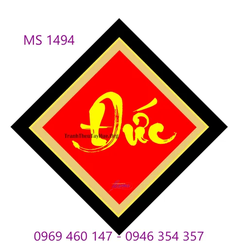 TRANH THÊU CHỮ ĐỨC MS 1494