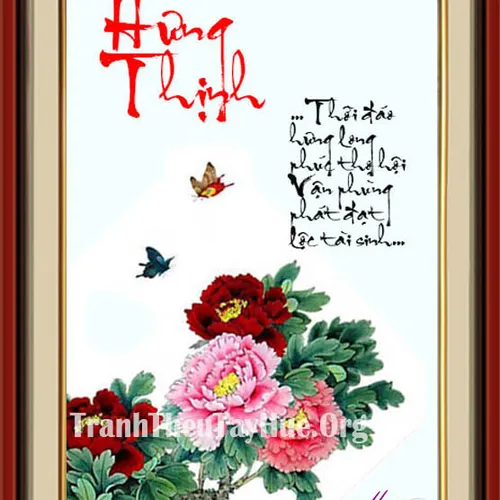 TRANH THÊU CHỮ HƯNG THỊNH MS 1476