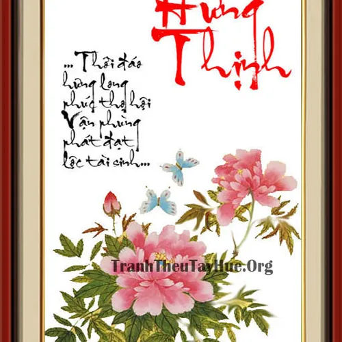 TRANH THÊU CHỮ HƯNG THỊNH MS 1477