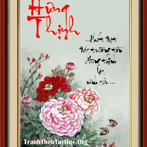 TRANH THÊU CHỮ HƯNG THỊNH MS 1478