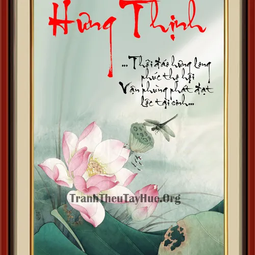 TRANH THÊU CHỮ HƯNG THỊNH MS 1480