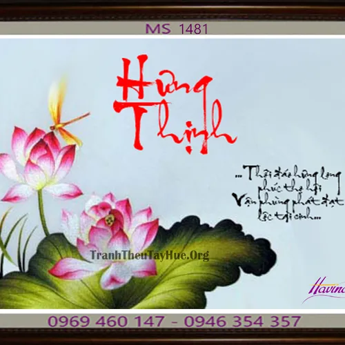 TRANH THÊU CHỮ HƯNG THỊNH MS 1481