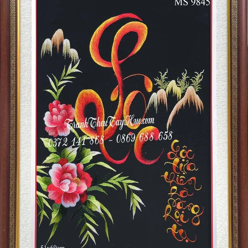 Tranh thêu chữ lộc MS 9845